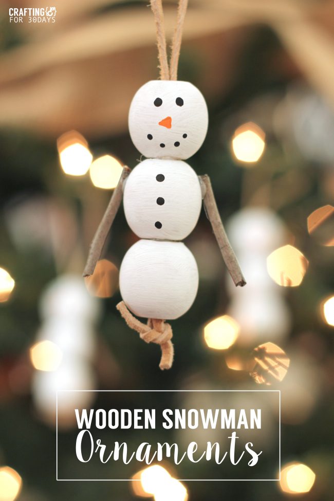 Holidays: Wooden Snowman Ornaments - fun activity for Christmas with your kids!