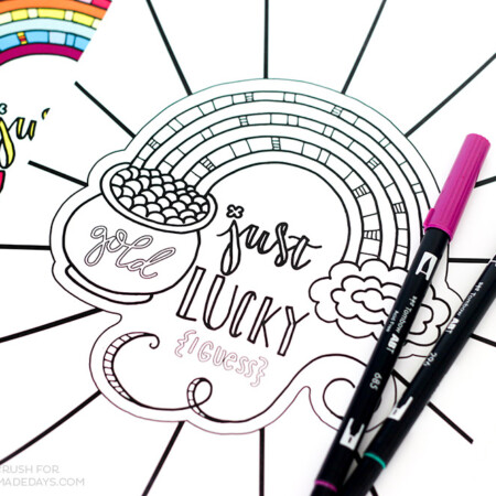 Download this cute and FREE Printable St.Patrick's Day Rainbow Coloring Page as a fun activity for you and your children!