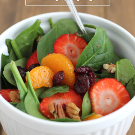 Spinach Strawberry Salad- an awesomely delicious and healthy option for the new year! From CraftingE