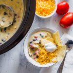 Food: Slow Cooker Mexican Chicken Soup - an easy to throw together soup in the crockpot. Yum! via www.thirtyhandmadedays.com