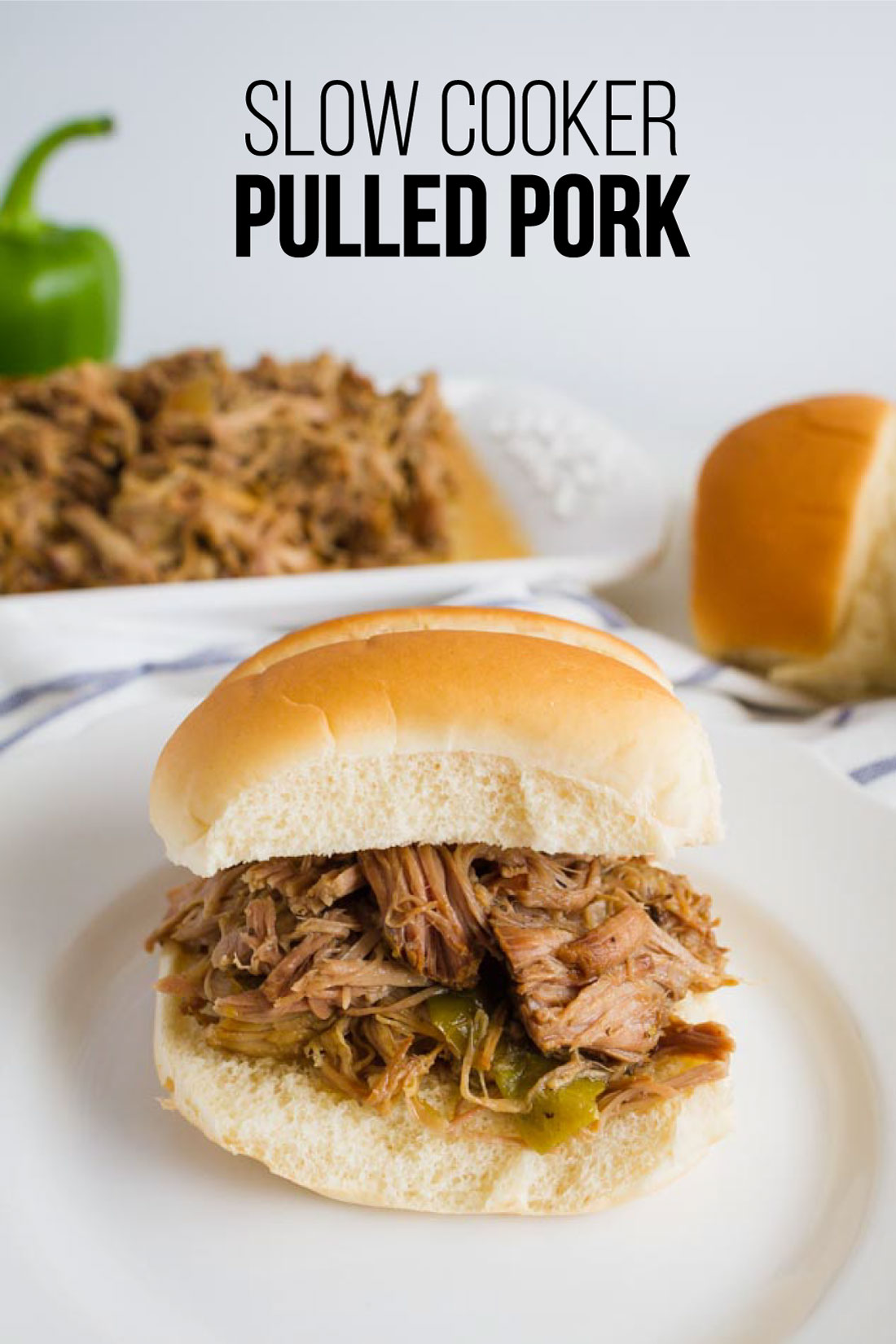 Food: Slow Cooker Pulled Pork - make this super easy dinner recipe and use it in a variety of ways!