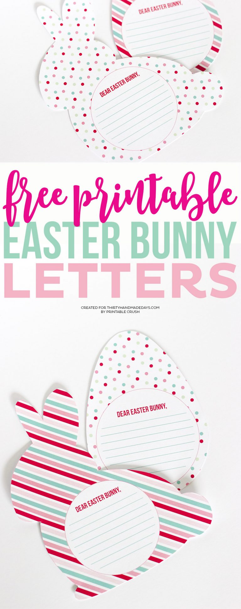 Free Printable Easter Bunny Letters - Thirty Handmade Days