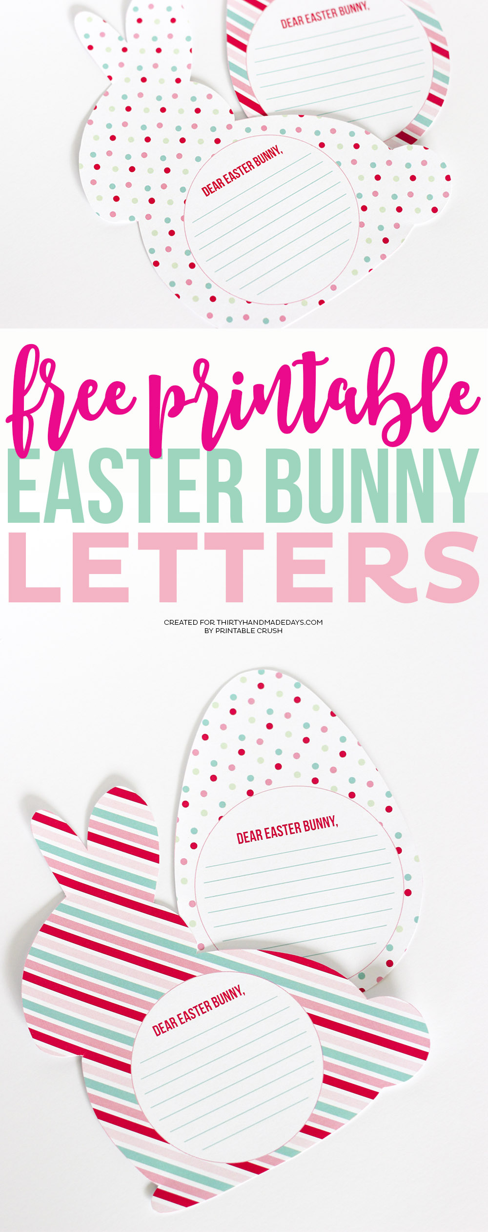 These FREE Printable Easter Bunny Letters are a fun keepsake for your kids to do the night before Easter. They come in two fun shapes and patterns!