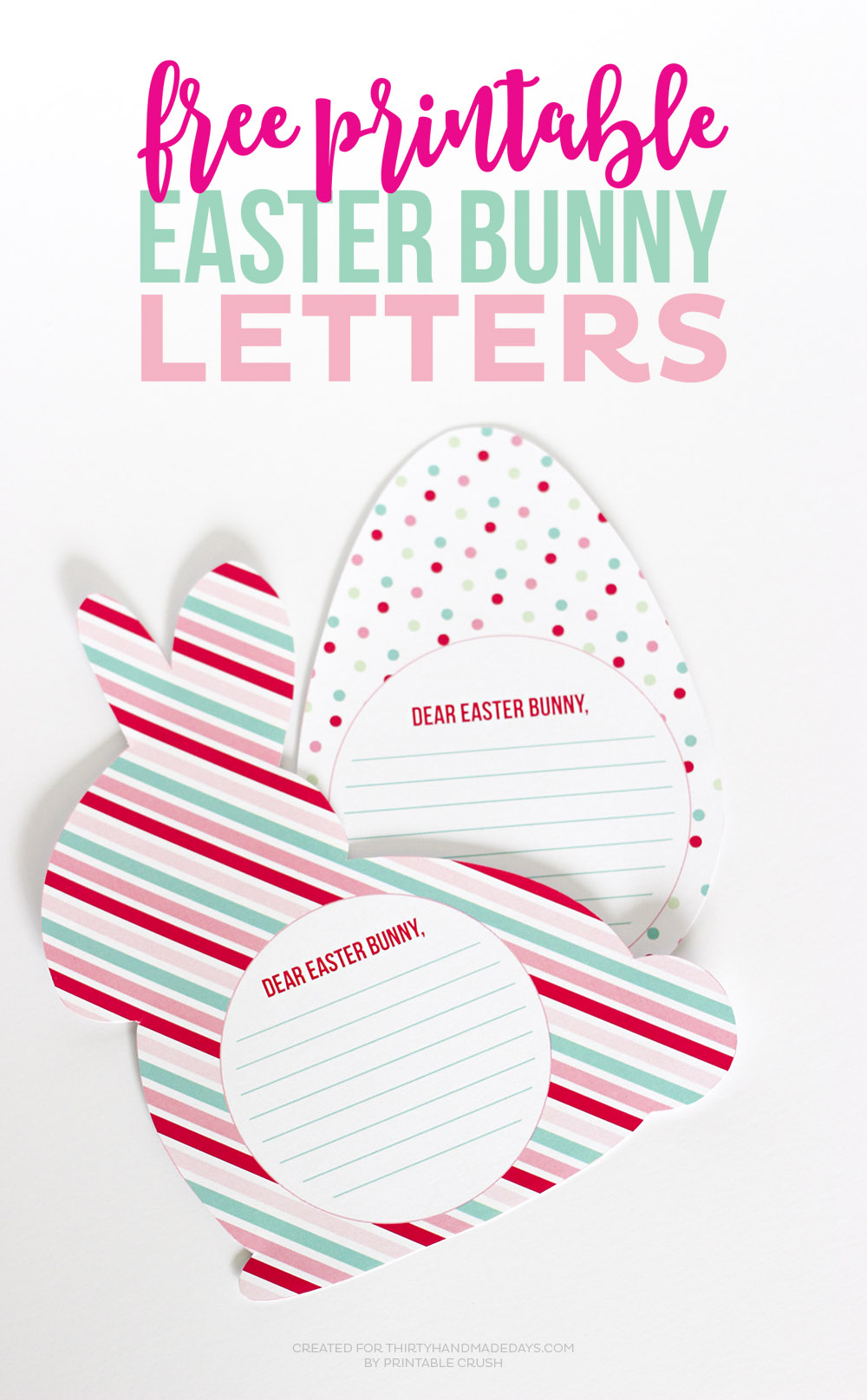 These FREE Printable Easter Bunny Letters are a fun keepsake for your kids to do the night before Easter. They come in two fun shapes and patterns!