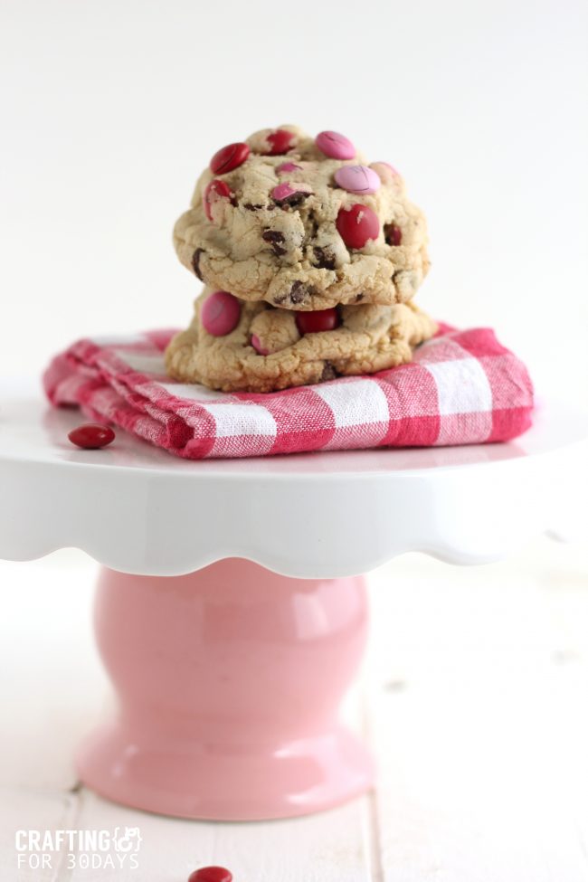 These Chocolate Chip M&M Oreo Stuffed Cookies are so delicious and different than any other desert. Can be changed for any special occasion. From CraftingE from thirtyhandmadedays.com