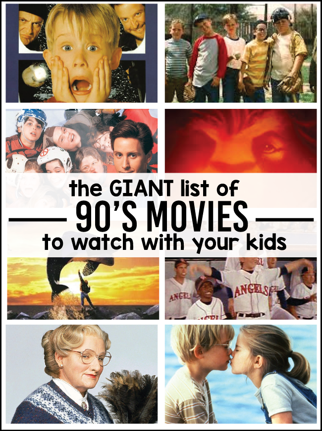 The giant list of 90's movies you have to watch with your kids- via www.thirtyhandmadedays.com