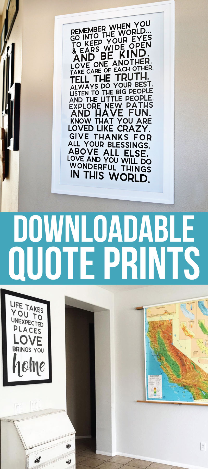 Inspirational Quotes for Home Decor - get one of these prints to hang in your home! via thirtyhandmadedays.com