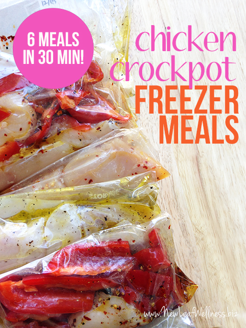 6 Chicken Crockpot Freezer Meals in 30 Minutes