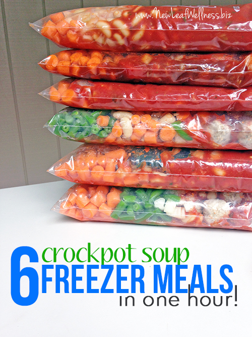 6 Crockpot Soup Freezer Meals in One Hour