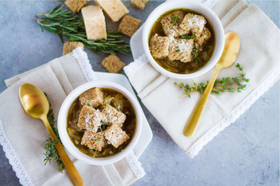 Lightened Up French Onion Soup - a delicious take on an old classic from Movara Fitness Resort via thirtyhandmadedays.com