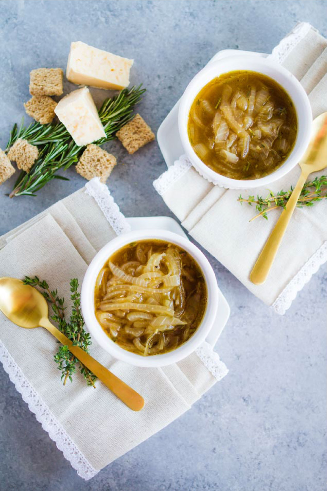 Lightened Up French Onion Soup - a delicious take on an old classic from Movara Fitness Resort via www.thirtyhandmadedays.com