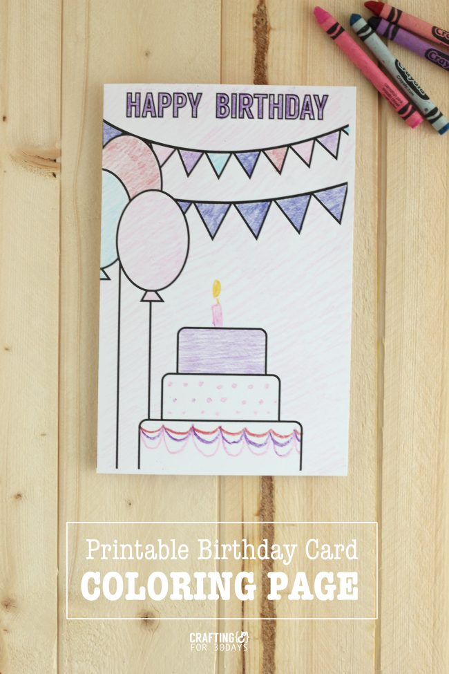 Printable Birthday Cards Coloring Page - a fun birthday card for you to color in! 