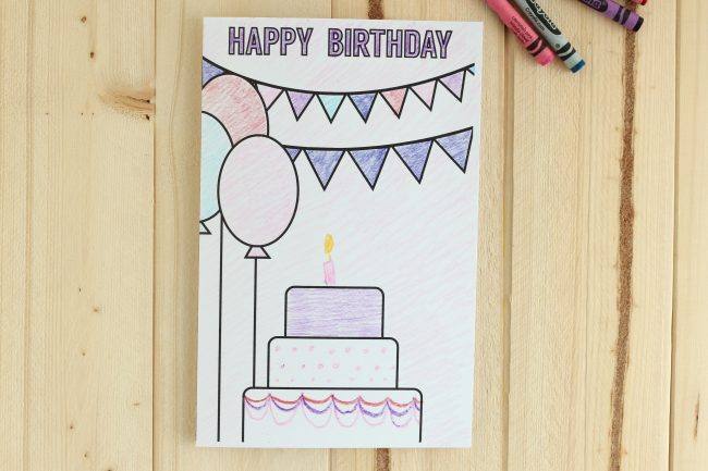 Printable Birthday Cards Coloring Page - a fun birthday card for you to color in! via thirtyhandmadedays.com