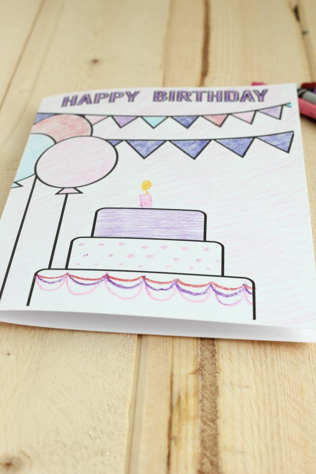 Printable Birthday Cards Coloring Page - a fun birthday card for you to color in! via www.thirtyhandmadedays.com