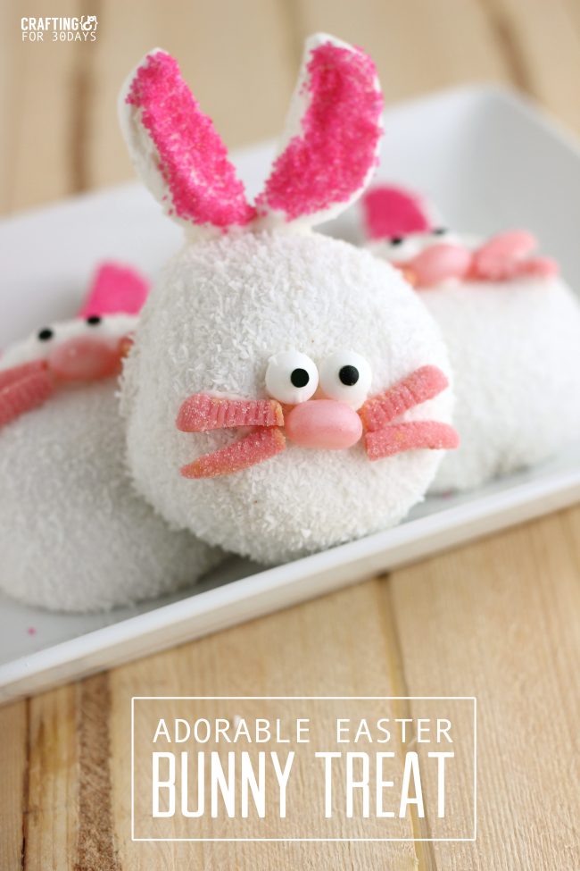 Make these adorable Easter Bunny Treats with your family this Easter season. Not only are they cute but they are easy to make! 