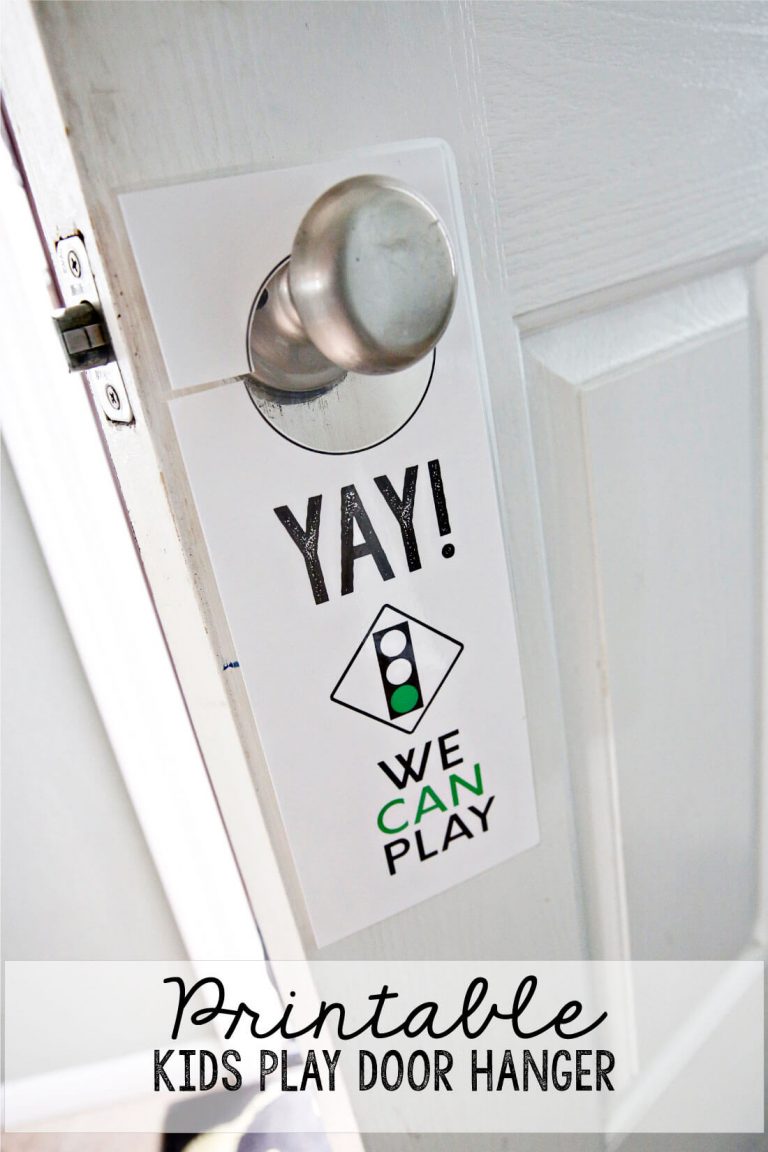 Printable Kids Play Door Hanger