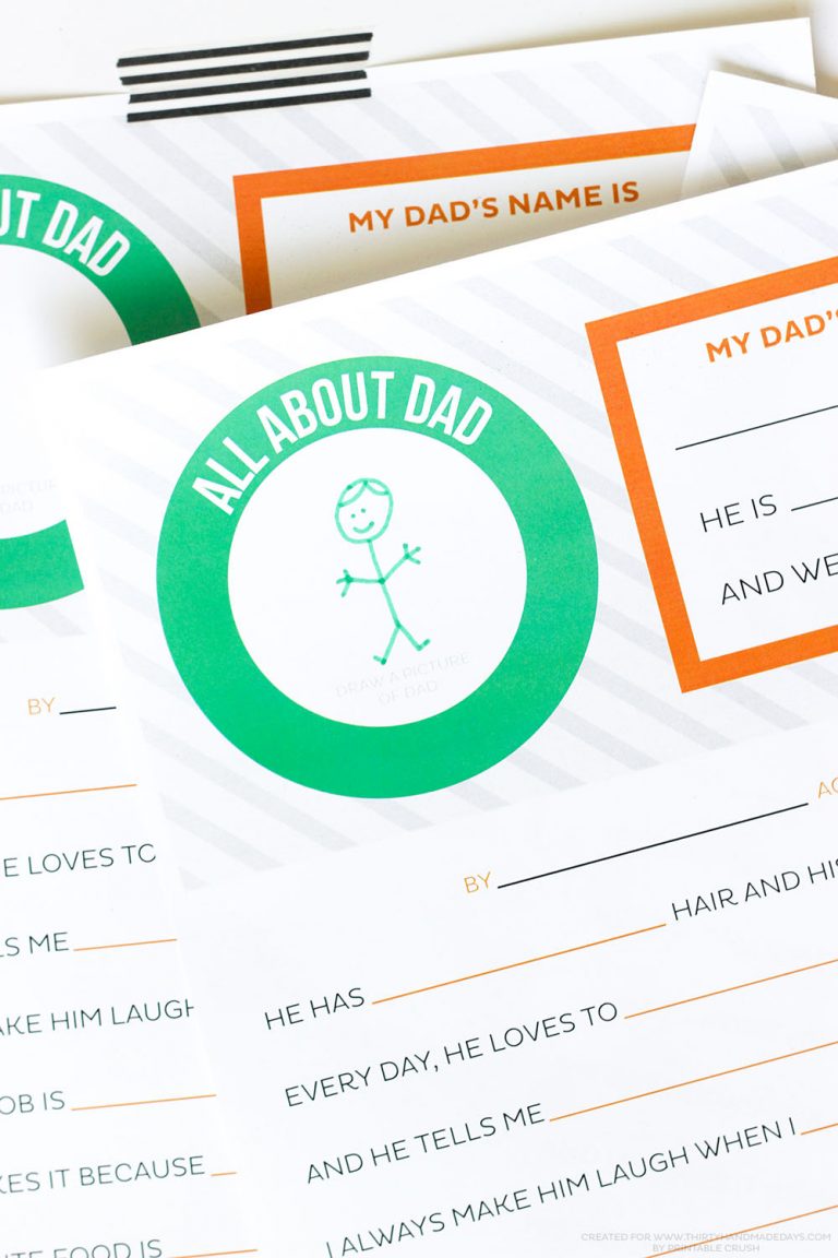 FREE Printable Father's Day Questionnaire - Thirty Handmade Days