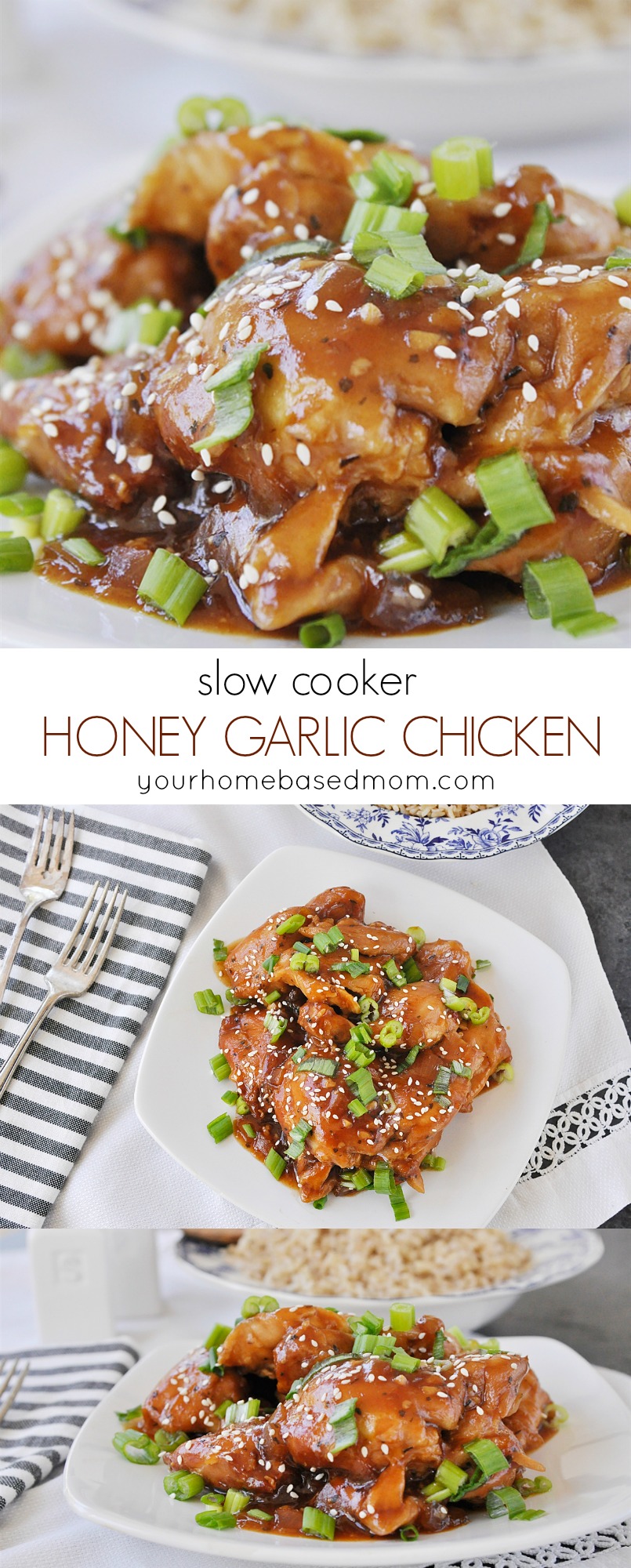 Slow Cooker Honey Garlic Chicken is a quick and easy dinner!