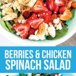 Berries and Chicken Spinach Salad - a tasty, healthy salad that is super easy to make. from www.thirtyhandmadedays.com