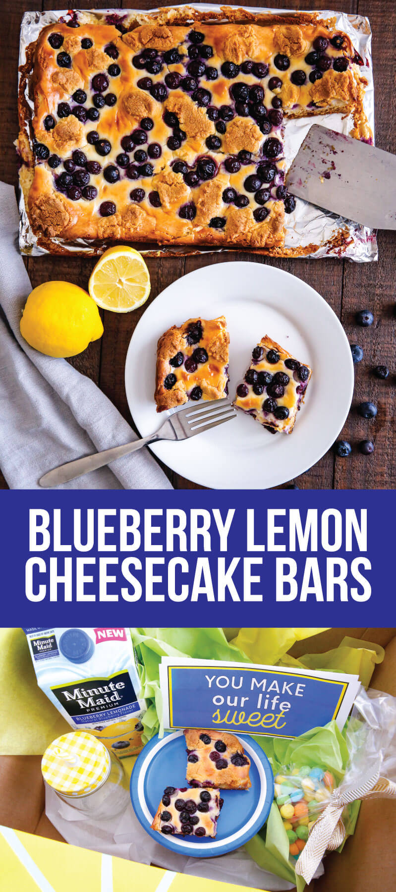 Blueberry Lemon Cheesecake Bars - try this simple and delicious recipe! You'll have a hard time stopping at one piece. from www.thirtyhandmadedays.com