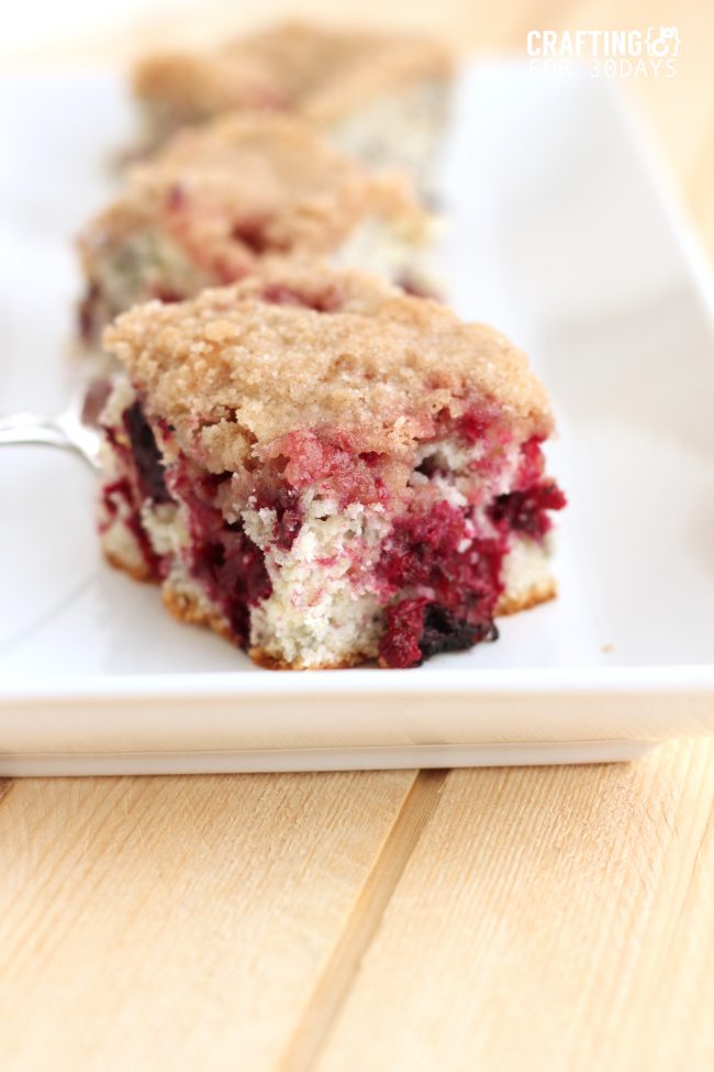 This Triple Blueberry Buckle Recipe is perfect for spring and summer. It's easy and delicious! From craftinge via www.thirtyhandmadedays.com