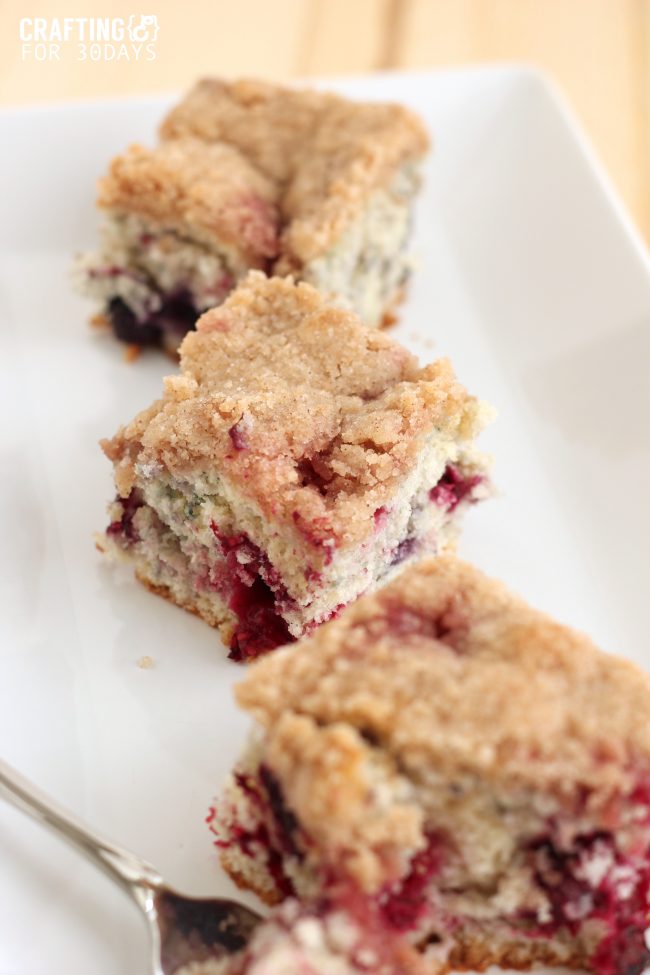 This Triple Blueberry Buckle Recipe is perfect for spring and summer. It's easy and delicious! From craftinge via Thirty Handmade Days. 