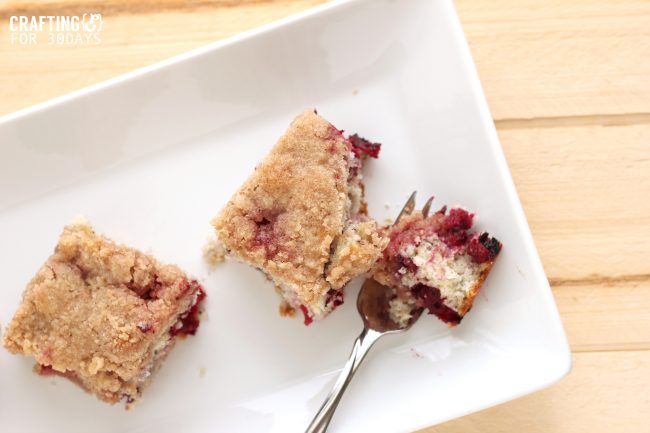 This Triple Blueberry Buckle Recipe is perfect for spring and summer. It's easy and delicious! From CraftingE via www.thirtyhandmadedays.com