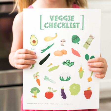 A perfect way to get your kids to eat more vegetables, this kids printable vegetable checklist will make life easier!