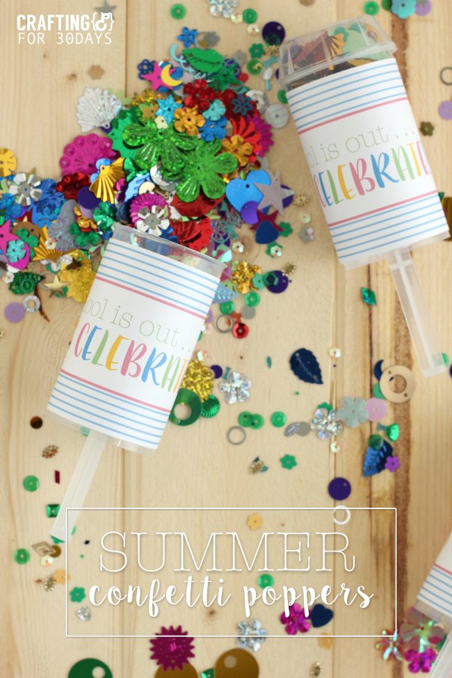 Confetti Party Poppers that are perfect for when school gets out! 