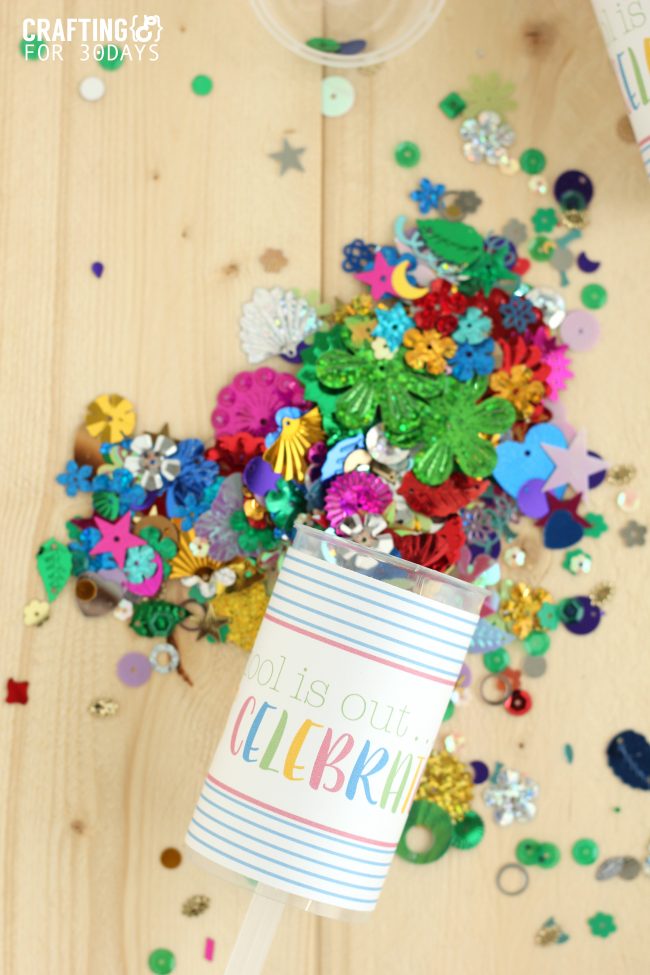 Confetti Party Poppers that are perfect for when school gets out! from CraftingE via www.thirtyhandmadedays.com