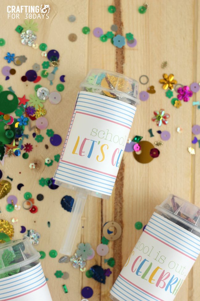 Confetti Party Poppers that are perfect for when school gets out! CraftingE via thirtyhandmadedays.com