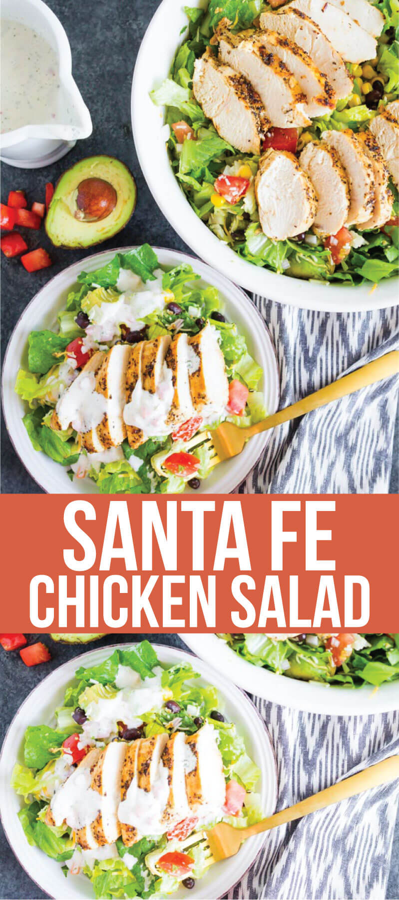 Santa Fe Chicken Salad - a simple, refreshing salad recipe that's perfect for summer! from www.thirtyhandmade.days.com