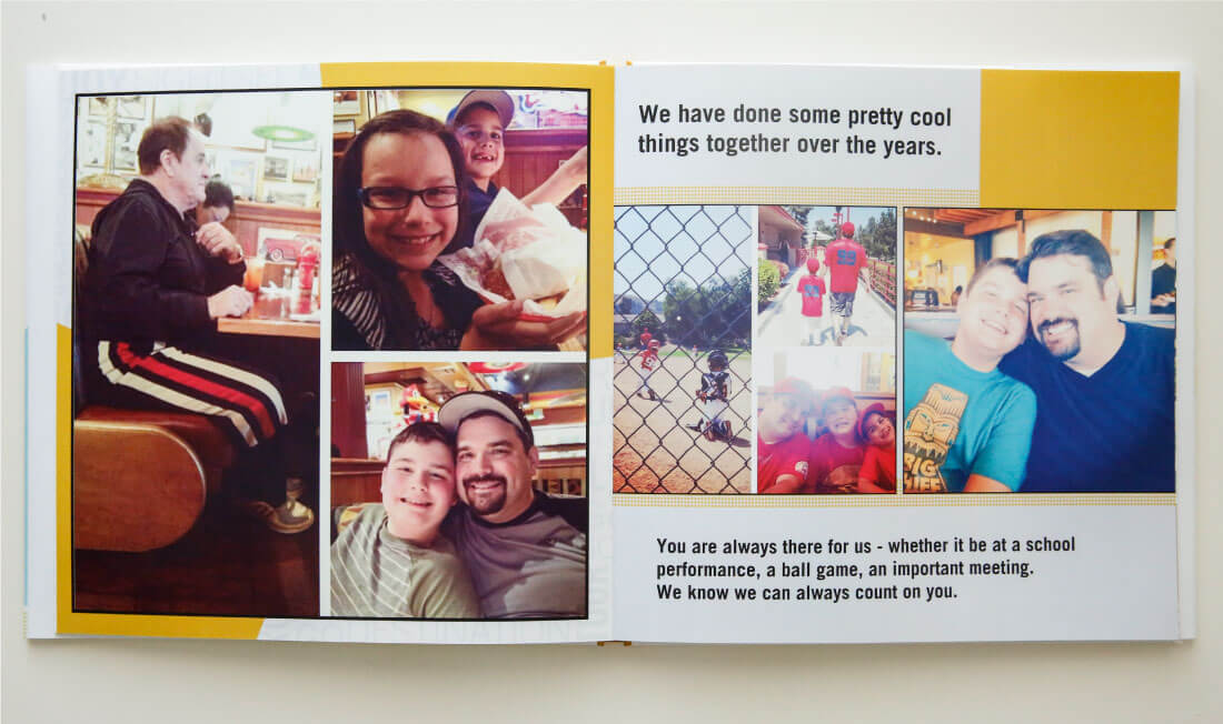 Father's Day Gift Idea with printable tags - use this service from Shutterfly to create a one of a kind photo album for dad. (pages 10-11) 