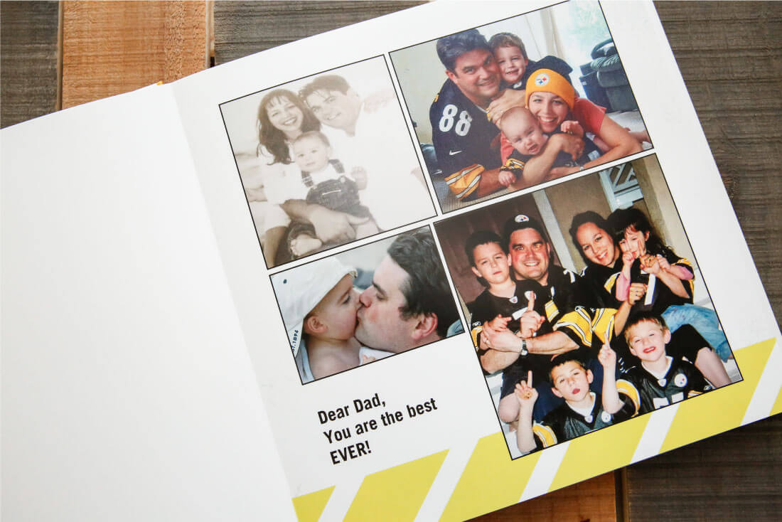 Father's Day Gift Idea with printable tags - use this service from Shutterfly to create a one of a kind photo album for dad. (first page)