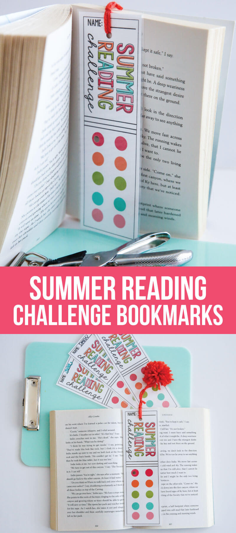 Printable Summer Reading Challenge Bookmarks - use these bookmarks to encourage reading this summer! from www.thirthyhandmadedays.com