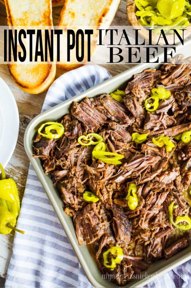 Instant Pot Italian Beef Recipe - easy to make in under an hour! 