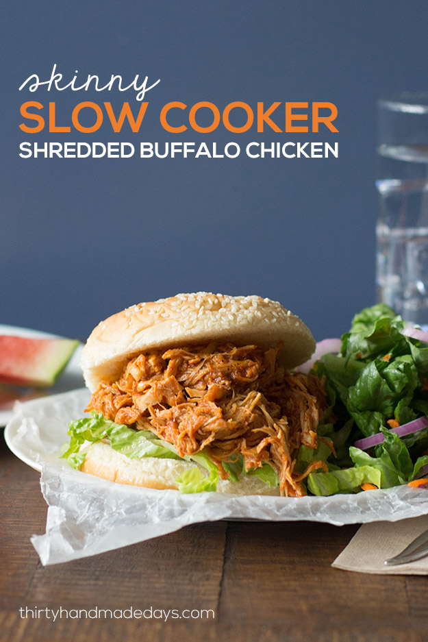 xSkinny Slow Cooker Shredded Buffalo Chicken