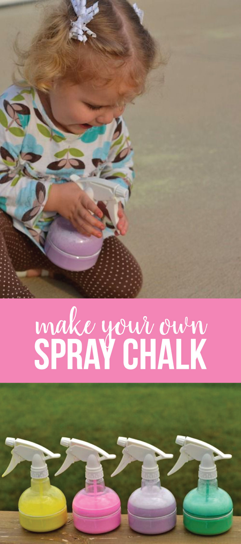 Make your own spray chalk - do this fun activity with your kids! www.thirtyhandmadedays.com