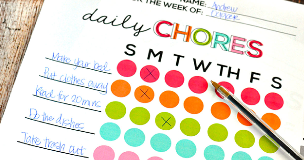 Fill In Chore Chart