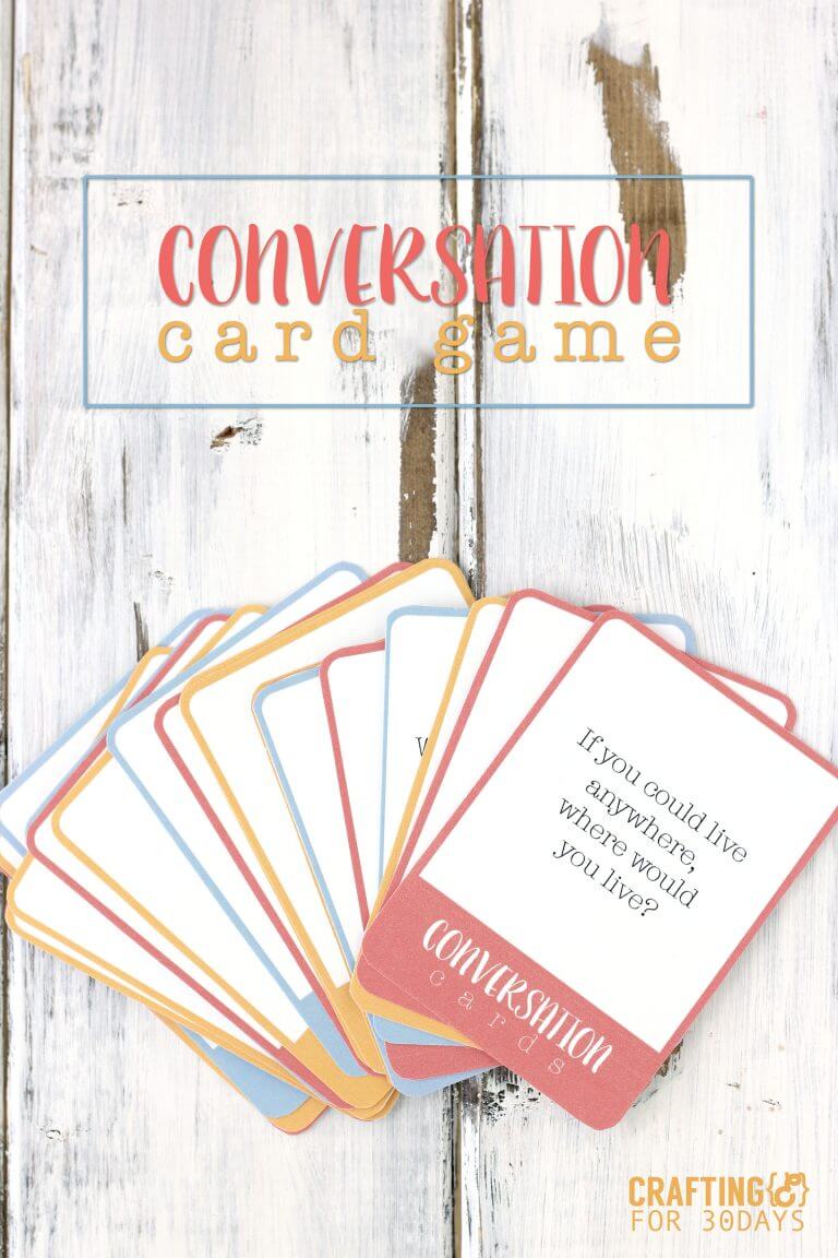 Printable conversation questions card game - fun for summer with kids!