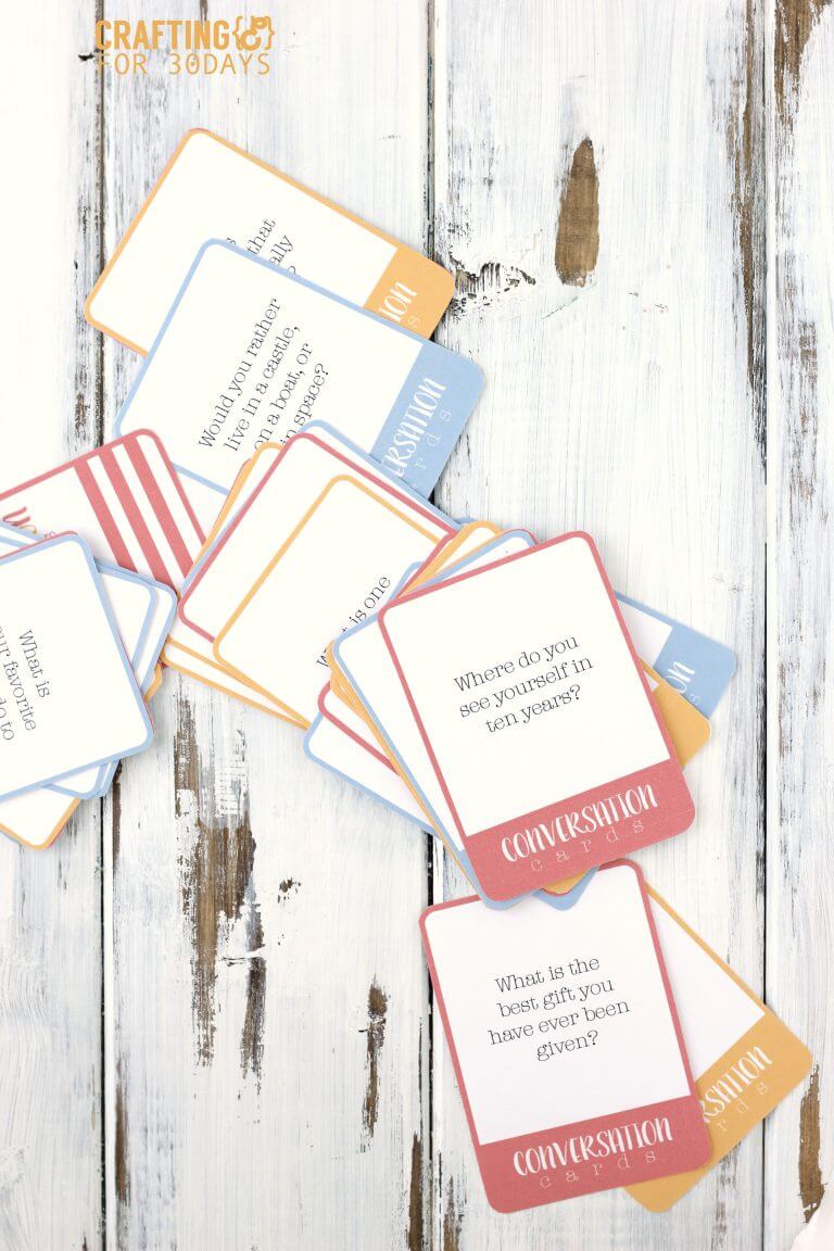 Printable conversation questions card game - fun for summer with kids! www.thirtyhandmadedays.com