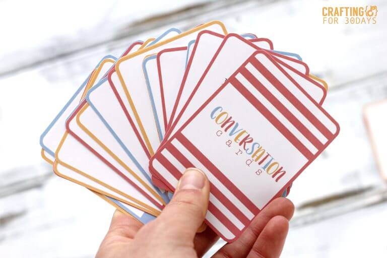 Printable conversation questions card game - fun for summer with kids! thirtyhandmadedays.com