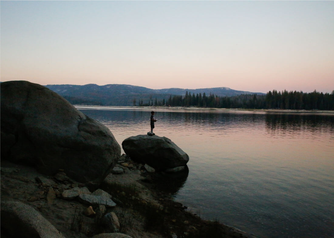 Drew fishing at dusk 