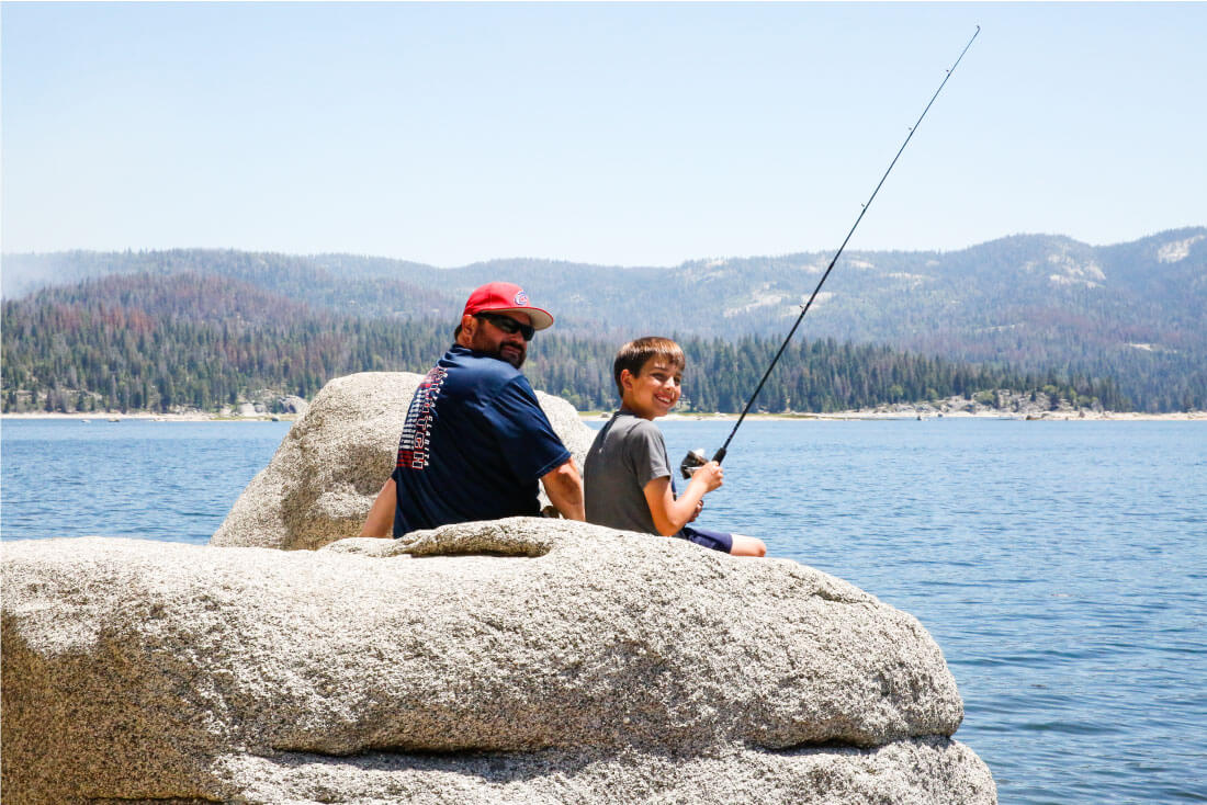 Fishing with Dad on our RV trip