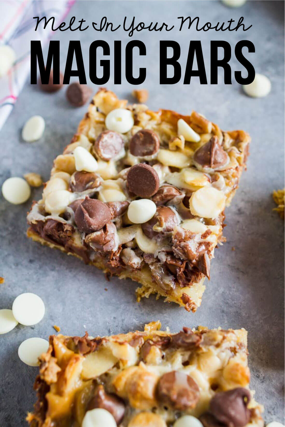 Melt In Your Mouth Magic Bars - you only need a few ingredients to make this amazing dessert. from www.thirtyhandmadedays.com