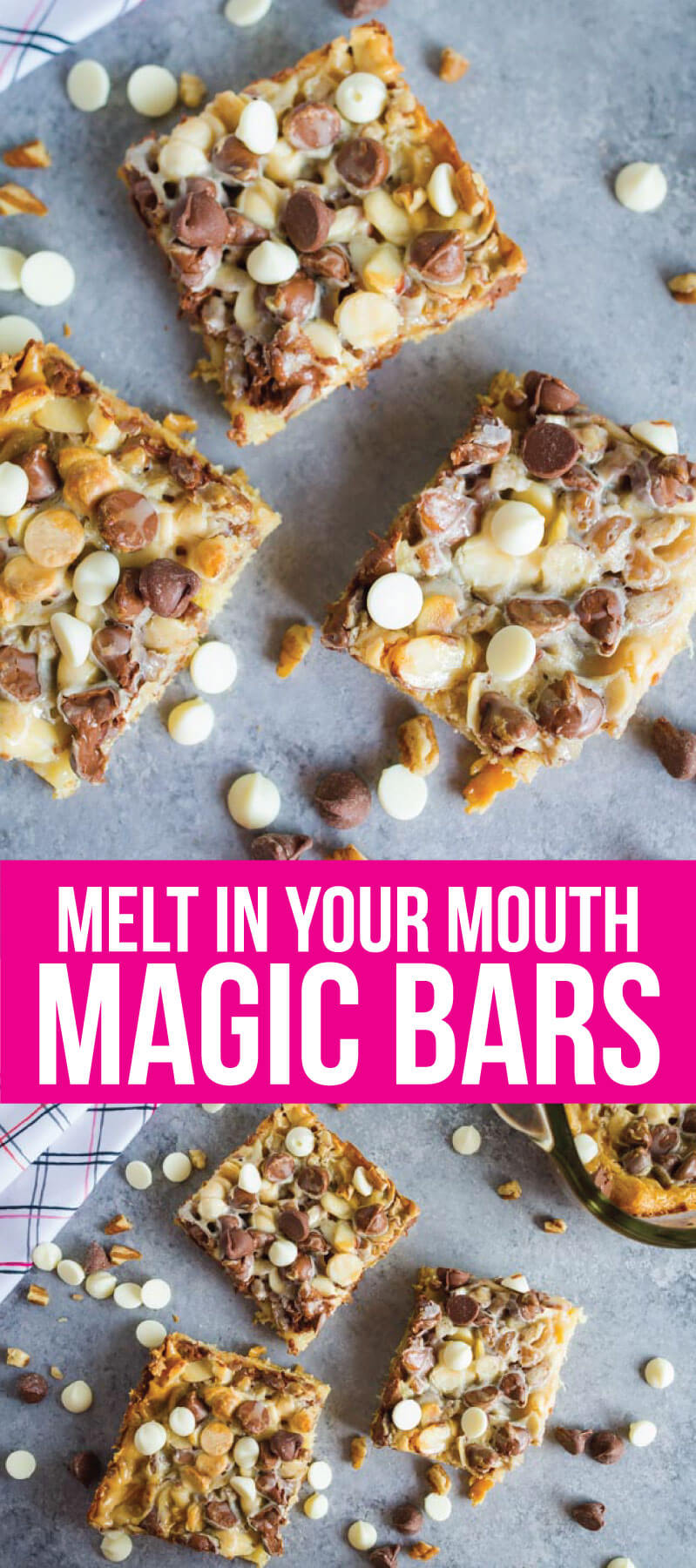 Melt In Your Mouth Magic Bars - you only need a few ingredients to make this amazing dessert. www.thirtyhandmadedays.com