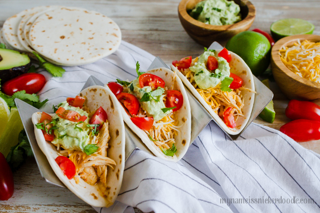 Chili Lime Chicken Tacos Made In The Instant Pot from My Name is Snickerdoodle via www.thirtyhandmadedays.com