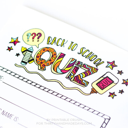 This FREE Printable Back to School Questionnaire is a great way to keep memories. Plus it doubles as a coloring page!