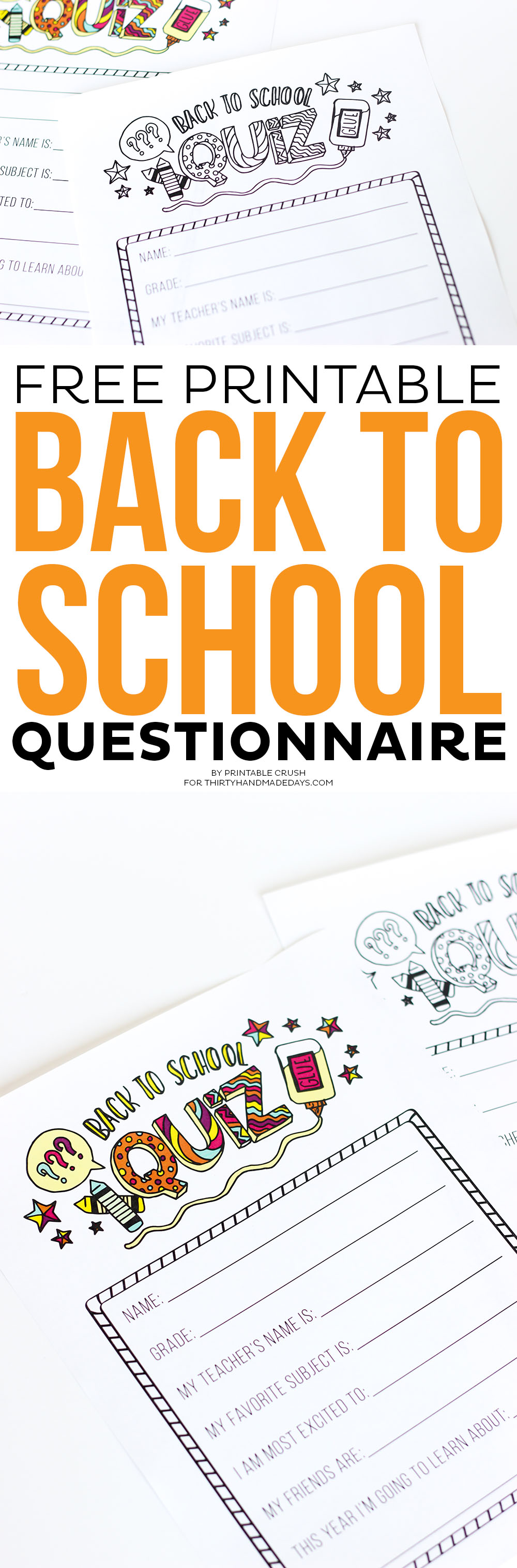 This FREE Printable Back to School Questionnaire is a great way to keep memories. Plus, it doubles as a coloring page so kids can be creative!