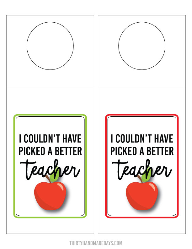 Free teacher tag printable from www.thirtyhandmadedays.com